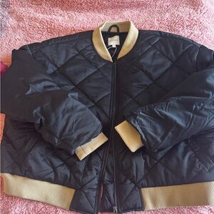 Favorite Daughter Black and Gold Bomber Jacket